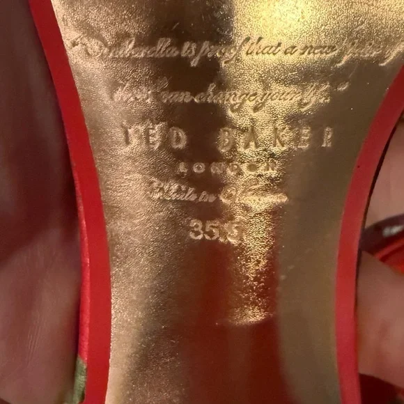 Ted Baker London Red Floral Heels - Picture 7 of 8